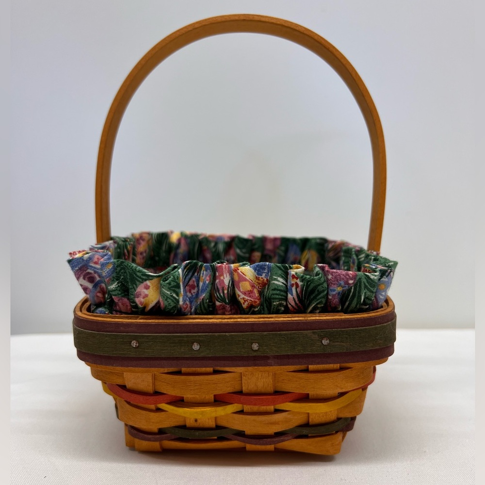 1998 Longaberger Small Easter Basket with Liner and protector